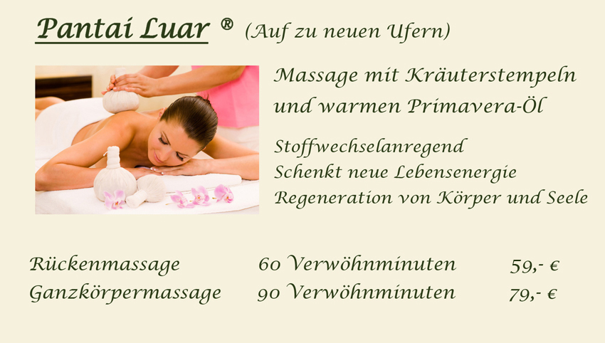 Pantai-Luar Massage Ganzkörpermassage 79€